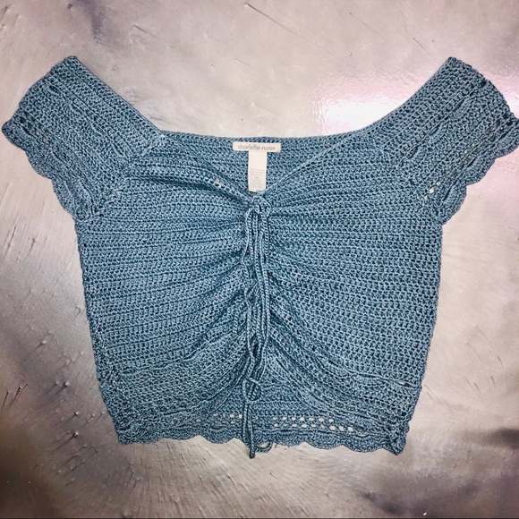 Charlotte Russe Tops - Off Shoulder Knit Crop Top